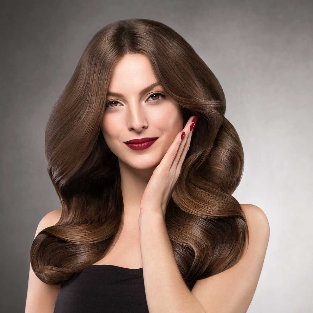 Beautiful shine hair woman long hairstyle beauty makeup